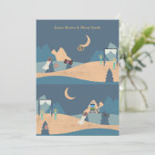 Romantic Trees Night Ceremony Moon Wedding Kaart (Staand voorkant)