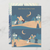 Romantic Trees Night Ceremony Moon Wedding Kaart (Voorkant / Achterkant)