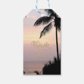 Romantic Tropical Beach Sunset Palms Cadeaulabel (Voorkant)