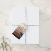 Romantic Tropical Beach Sunset Plumeria Cadeaulabel (Met Touw)