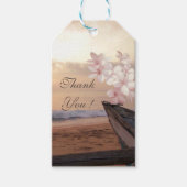 Romantic Tropical Beach Sunset Plumeria Cadeaulabel (Voorkant)