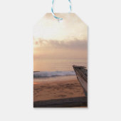 Romantic Tropical Beach Sunset Plumeria Cadeaulabel (Achterkant)