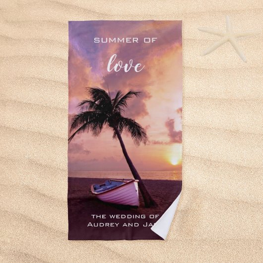 Romantic Tropical Beach Sunset Towel Strandlaken