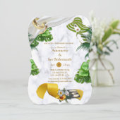Romantic Tropical Bridal Party Kaart (Staand voorkant)