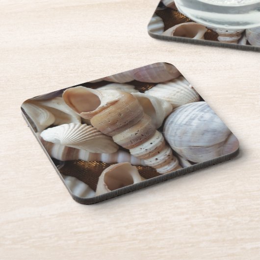Romantic Tropical Exotic Sea Shells Beach Love Bier Onderzetter (Linkerzijde)
