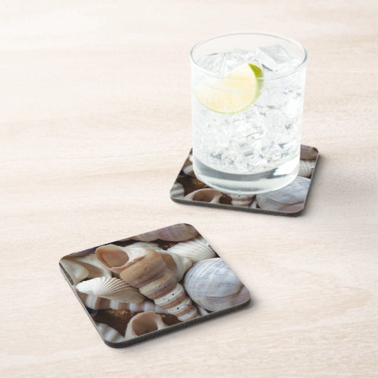 Romantic Tropical Exotic Sea Shells Beach Love Bier Onderzetter (Rechterzijde)