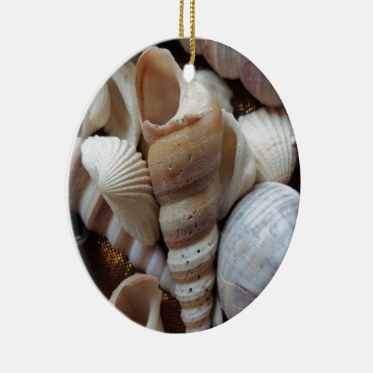 Romantic Tropical Exotic Sea Shells Beach Love Keramisch Ornament (Rechts)