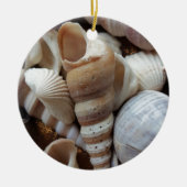 Romantic Tropical Exotic Sea Shells Beach Love Keramisch Ornament (Voorkant)