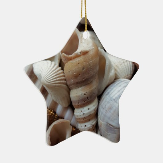 Romantic Tropical Exotic Sea Shells Beach Love Keramisch Ornament (Rechts)