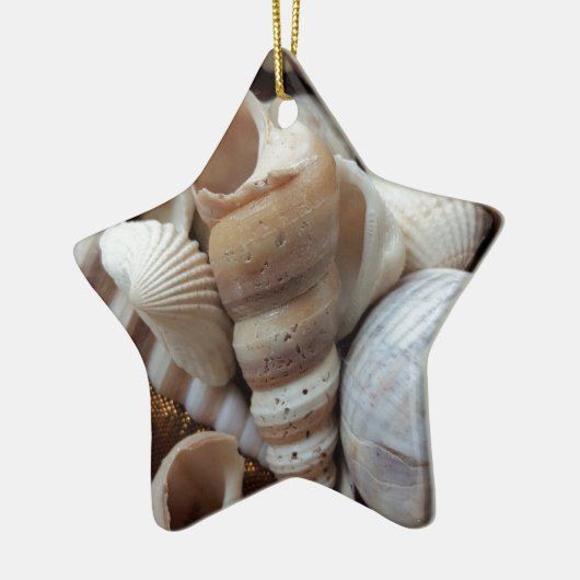 Romantic Tropical Exotic Sea Shells Beach Love Keramisch Ornament (Links)