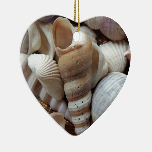 Romantic Tropical Exotic Sea Shells Beach Love Keramisch Ornament (Rechts)