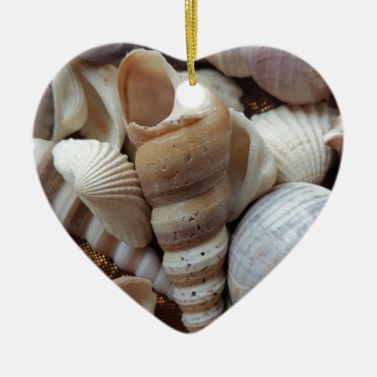 Romantic Tropical Exotic Sea Shells Beach Love Keramisch Ornament (Voorkant)