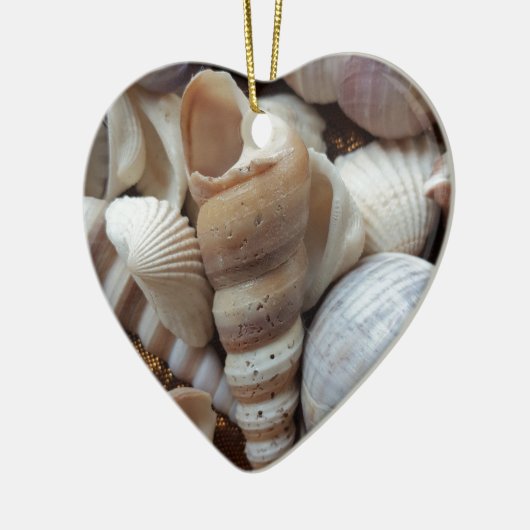 Romantic Tropical Exotic Sea Shells Beach Love Keramisch Ornament (Links)