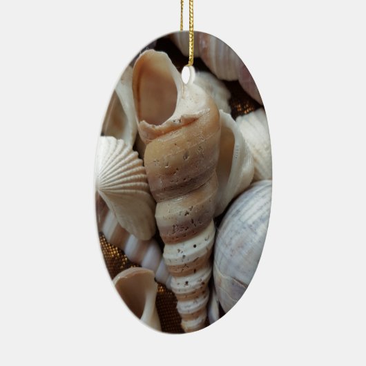 Romantic Tropical Exotic Sea Shells Beach Love Keramisch Ornament (Rechts)