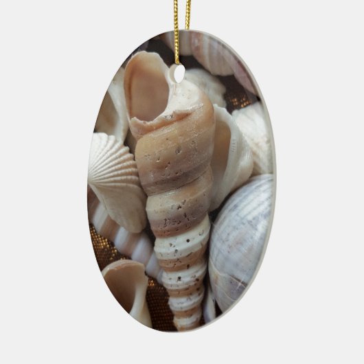 Romantic Tropical Exotic Sea Shells Beach Love Keramisch Ornament (Links)