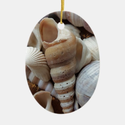 Romantic Tropical Exotic Sea Shells Beach Love Keramisch Ornament (Voorkant)
