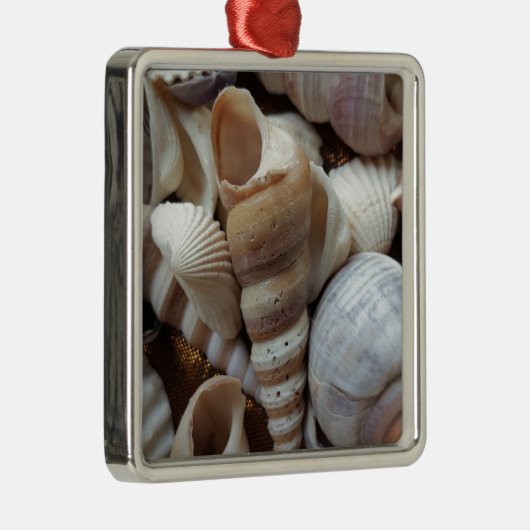 Romantic Tropical Exotic Sea Shells Beach Love Metalen Ornament (Rechts)