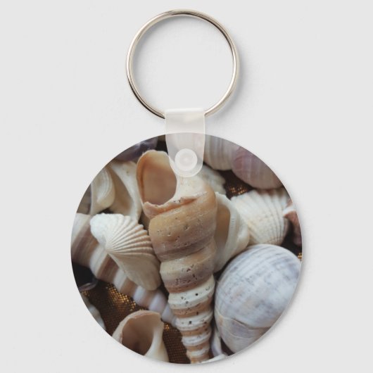 Romantic Tropical Exotic Sea Shells Beach Love Sleutelhanger (Voorkant)