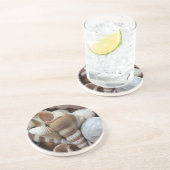 Romantic Tropical Exotic Sea Shells Beach Love Zandsteen Onderzetter (Zijkant)