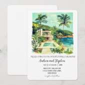 Romantic Tropical Island Wedding Kaart (Voorkant / Achterkant)