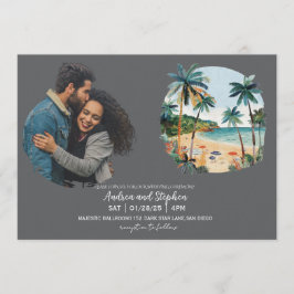 Romantic Tropical Island Wedding Kaart