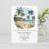 Romantic Tropical Island Wedding Kaart (Staand voorkant)
