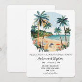 Romantic Tropical Island Wedding Kaart (Voorkant / Achterkant)
