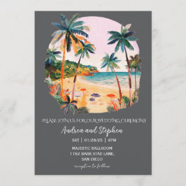 Romantic Tropical Island Wedding Kaart