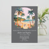Romantic Tropical Island Wedding Kaart (Staand voorkant)