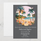 Romantic Tropical Island Wedding Kaart (Voorkant / Achterkant)