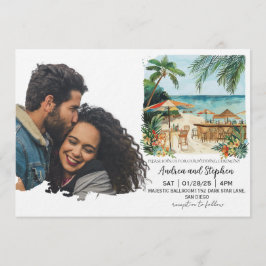 Romantic Tropical Island Wedding Kaart