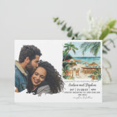 Romantic Tropical Island Wedding Kaart (Staand voorkant)