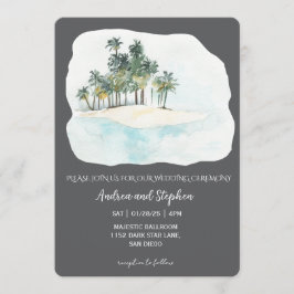 Romantic Tropical Island Wedding Kaart
