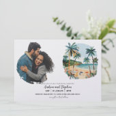 Romantic Tropical Island Wedding Kaart (Staand voorkant)