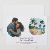 Romantic Tropical Island Wedding Kaart (Voorkant / Achterkant)