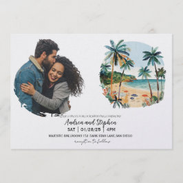 Romantic Tropical Island Wedding Kaart