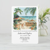 Romantic Tropical Island Wedding Kaart (Staand voorkant)