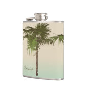 Romantic Tropical Palm Tree - Gepersonaliseerd Heupfles (Links)