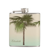 Romantic Tropical Palm Tree - Gepersonaliseerd Heupfles (Voorkant)