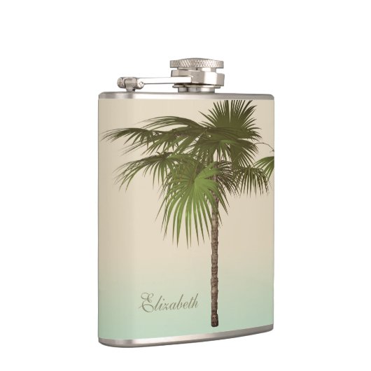 Romantic Tropical Palm Tree - Gepersonaliseerd Heupfles (Rechts)