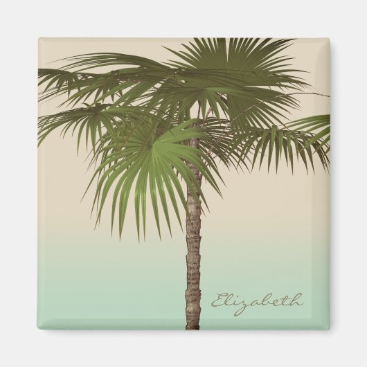 Romantic Tropical Palm Tree - Gepersonaliseerd Magneet (Voorkant)