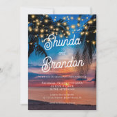 Romantic Tropical Summer Beach Wedding Kaart (Voorkant)