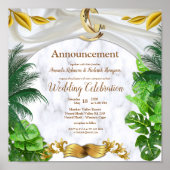 Romantic Tropical Wedding Announement Poster (Voorkant)