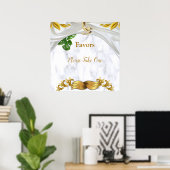Romantic Tropical Wedding Favors Poster (Thuiskantoor)