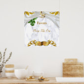 Romantic Tropical Wedding Favors Poster (Keuken)