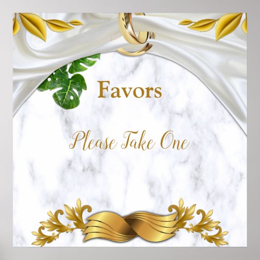 Romantic Tropical Wedding Favors Poster (Voorkant)