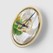 Romantic Tropical Wedding Gift Clock Ronde Klok (Hoek)