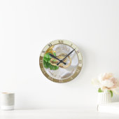 Romantic Tropical Wedding Gift Clock Ronde Klok (Huis)