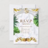 Romantic Tropical Wedding RSVP Kaart (Voorkant)