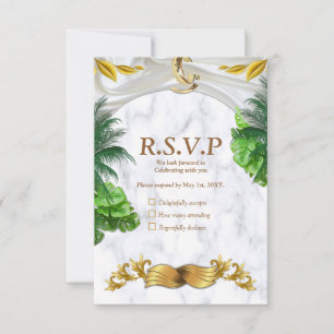 Romantic Tropical Wedding RSVP Kaart
